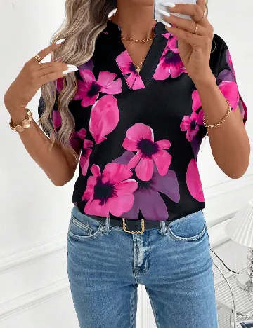 Bluza SHEIN, roz/negru