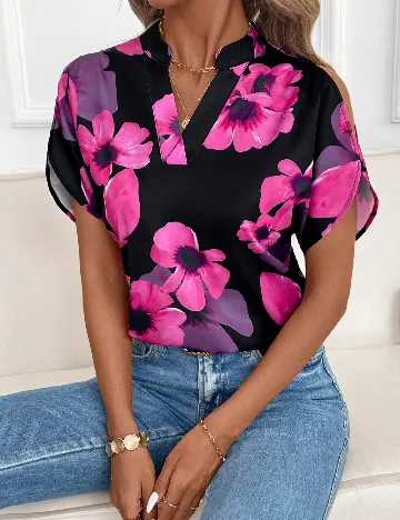 Bluza SHEIN, roz/negru