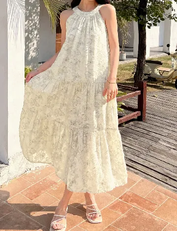 Rochie medie Dazy, crem