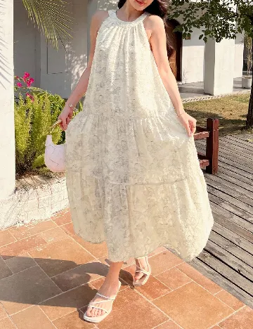 Rochie medie Dazy, crem