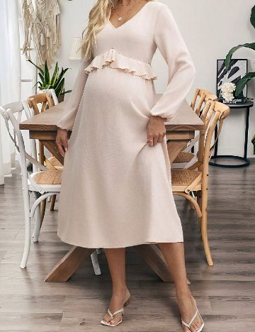 Rochie medie SHEIN Maternity, bej