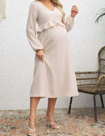 Rochie medie SHEIN Maternity, bej