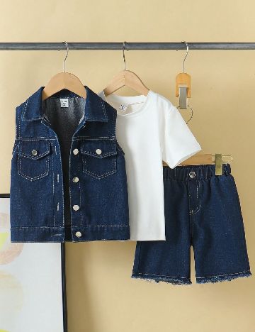 Compleu Shein Kids, bleumarin/alb