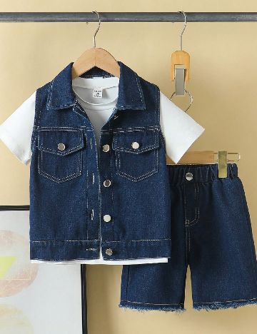 Compleu Shein Kids, bleumarin/alb