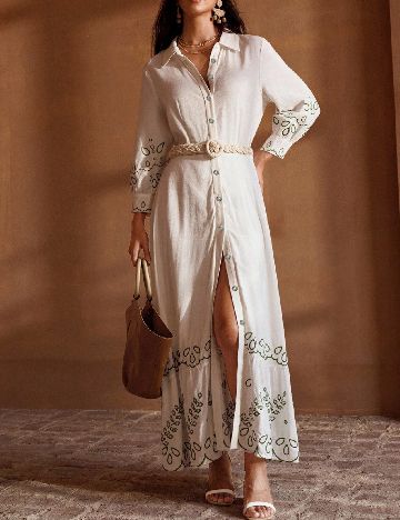 Rochie lunga MOTF, alb