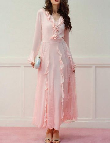 Rochie lunga MOTF, roz