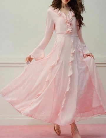 Rochie lunga MOTF, roz