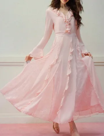 Rochie lunga MOTF, roz