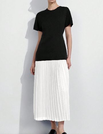 Rochie lunga SHEIN, alb/negru