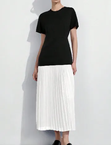 Rochie lunga SHEIN, alb/negru