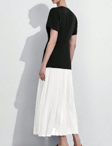 Rochie lunga SHEIN, alb/negru