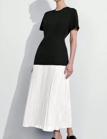 Rochie lunga SHEIN, alb/negru