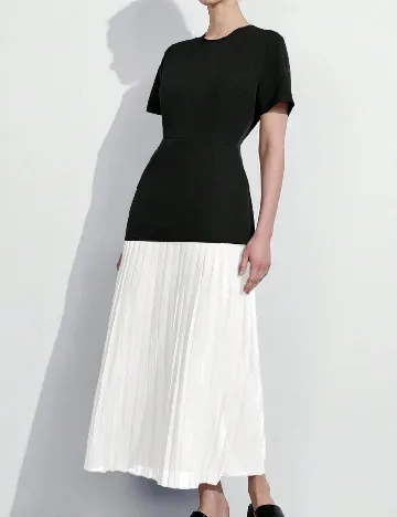 Rochie lunga SHEIN, alb/negru