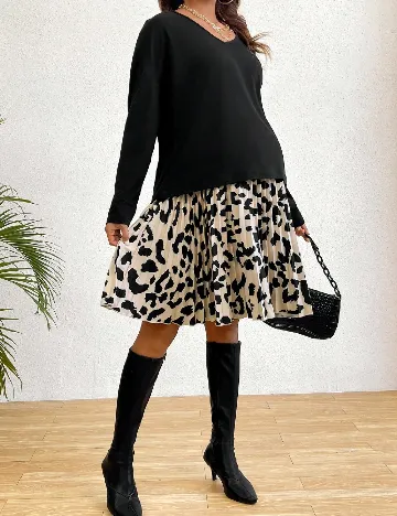 Compleu SHEIN Maternity, animal print/negru