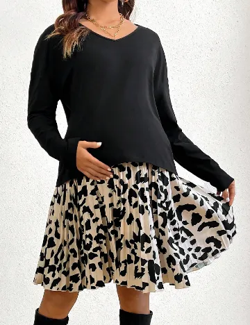 Compleu SHEIN Maternity, animal print/negru
