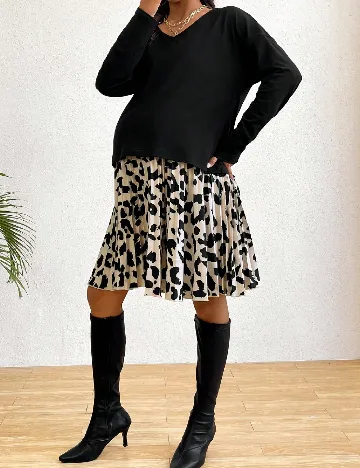 Compleu SHEIN Maternity, animal print/negru