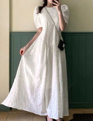 Rochie lunga Dazy, alb