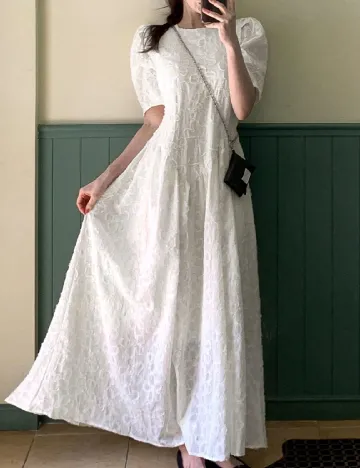 Rochie lunga Dazy, alb