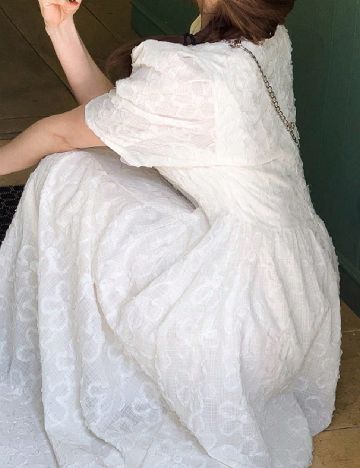 Rochie lunga Dazy, alb