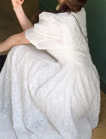 Rochie lunga Dazy, alb