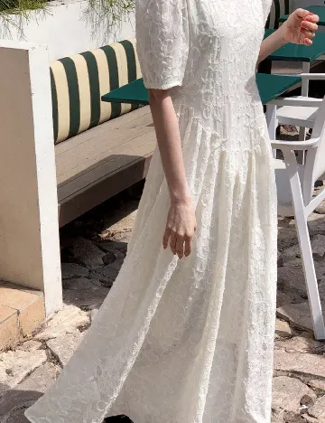 Rochie lunga Dazy, alb