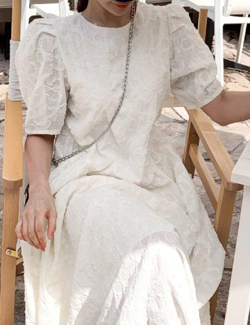 Rochie lunga Dazy, alb