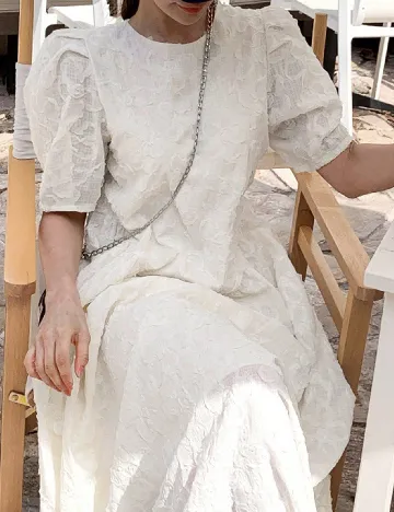 Rochie lunga Dazy, alb