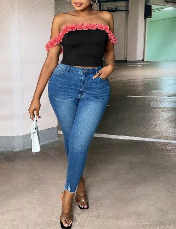 Top SHEIN CURVE, negru