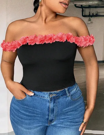 Top SHEIN CURVE, negru