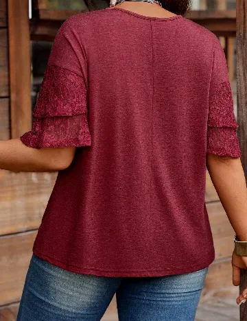 Tricou Emery Rose Curve, visiniu