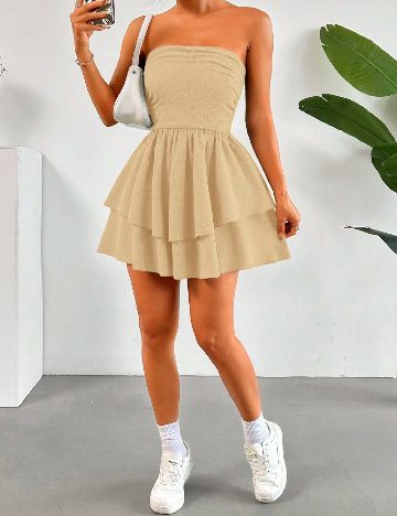 Rochie scurta SHEIN, crem