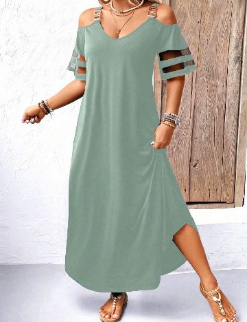 Rochie lunga SHEIN CURVE, verde