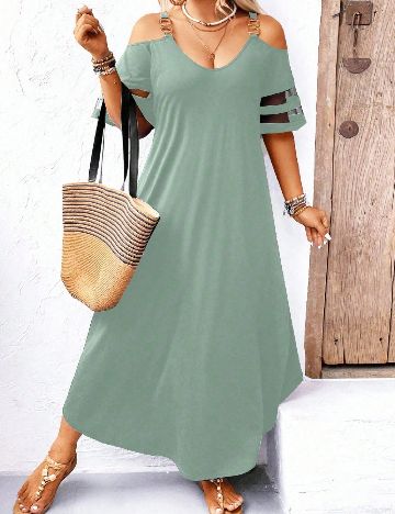 Rochie lunga SHEIN CURVE, verde