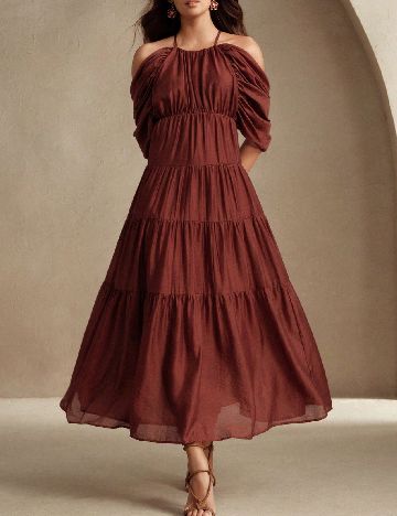 Rochie lunga Anewsta, maro