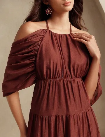 Rochie lunga Anewsta, maro