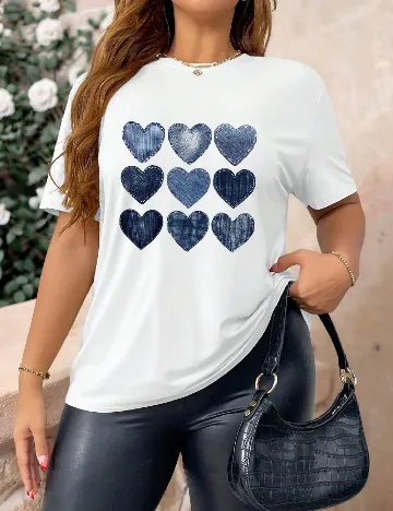 Tricou SHEIN CURVE, alb