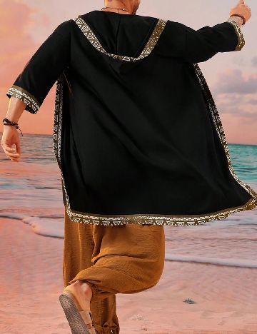 Kimono SHEIN Plus Size Men, negru