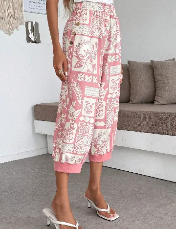 Pantaloni trei sferturi SHEIN, roz