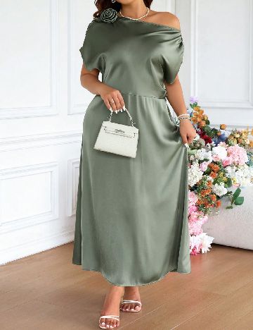 Rochie lunga SHEIN CURVE, verde
