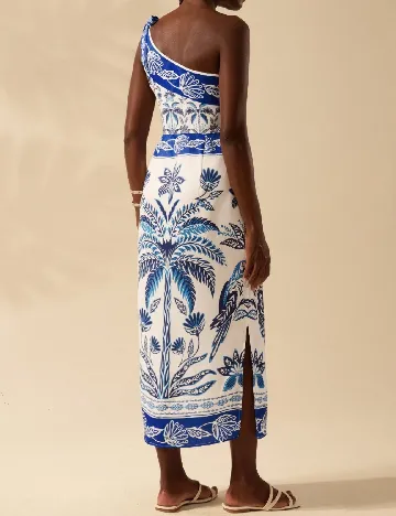 Rochie medie SHEIN, alb/albastru