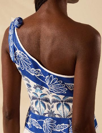 Rochie medie SHEIN, alb/albastru