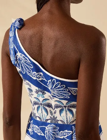 Rochie medie SHEIN, alb/albastru