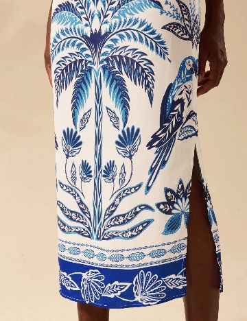 Rochie medie SHEIN, alb/albastru