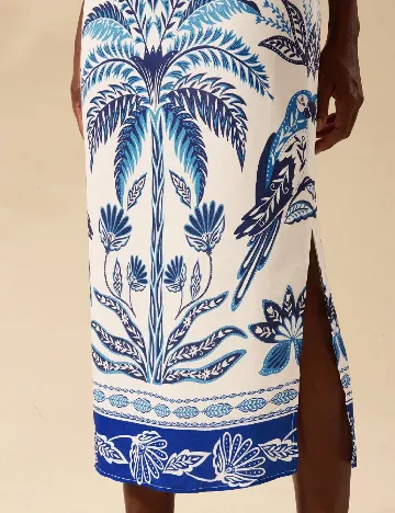 Rochie medie SHEIN, alb/albastru