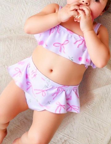 Costum de baie Shein Kids, roz