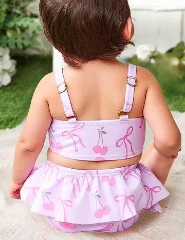 Costum de baie Shein Kids, roz