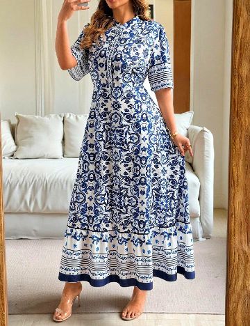 Rochie lunga SHEIN CURVE, albastru