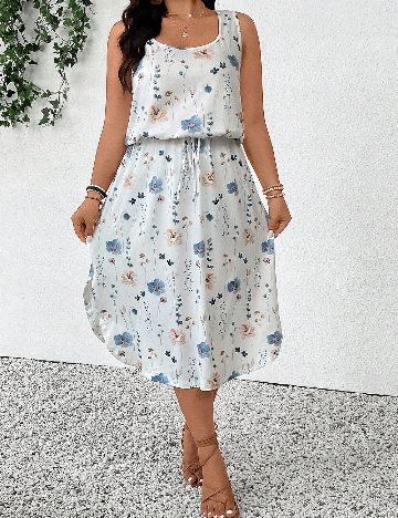 Rochie medie SHEIN CURVE, alb