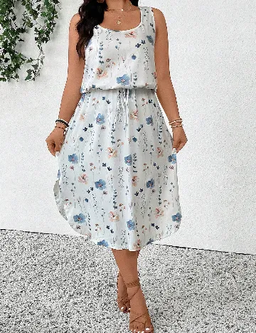 Rochie medie SHEIN CURVE, alb