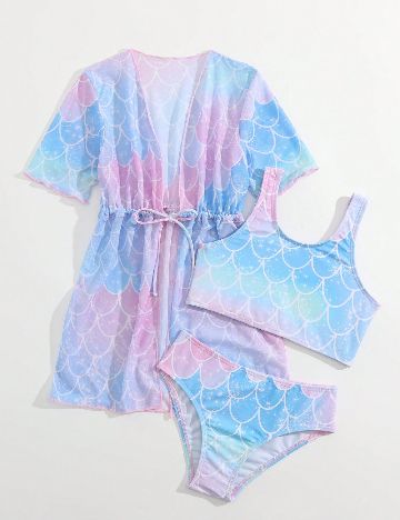 Costum de baie Shein Kids, albastru